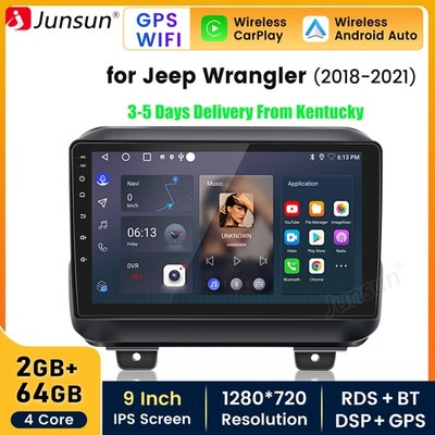 2+64G Android15 CarPlay For Jeep Wrangler 2018-21 Car Stereo Radio GPS Navi WIFI