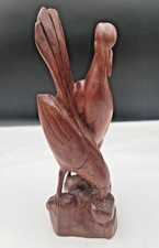 Vintage Hand Carved Wooden Bird Sculpture - 9 1/4" tall