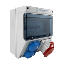 Rozdzielacz prądu 16A 2x230V CEE LS FI Przełącznik Rozdzielacz prądu budowlanego Schuko