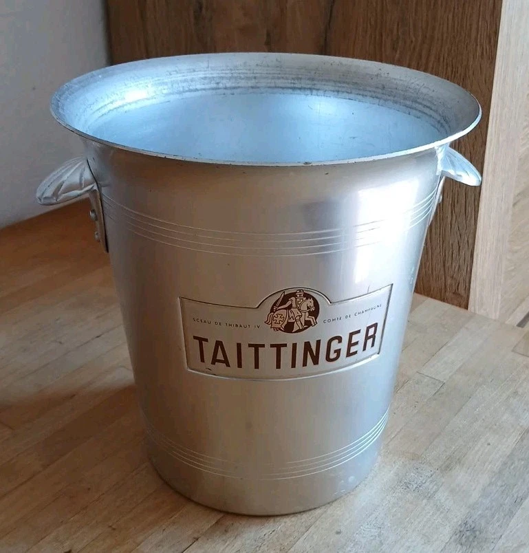 Seau à Champagne Taittinger En Aluminium - Art Déco, Fabrication Française