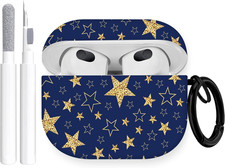 For Airpods 3Rd Generation Case, Cute Cool Golden Stars Pattern TPU Soft Cases f
