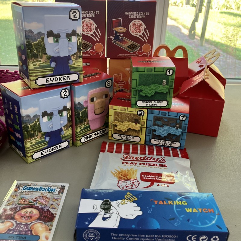 2025 Mostly McDonald’s Toy lot. None Opened! Freddie’s Puzzle, Talking Watch