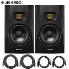 ADAM Audio A7V 7" Powered Studio Monitor (Pair) + 2x XLR + 2x XLR to TRS Cable