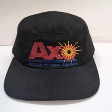 Vintage AXO Motorcross Panel Hat Cap SnapBack Naturally Sweet Design USA Black