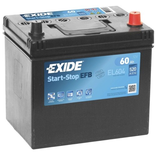 Batterie Exide EL604 EFB 60Ah à haute endurance pour cycles répétés