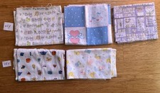 EUC 100 COTTON BABY CHILDREN PRINTS FABRIC LOT 5 PIECES ABOUT 6 YARDS TOTAL