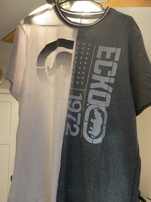 Ecko Men s Graphic Print Crew Neck Short Sleeve Cotton T-Shirt Black/White L