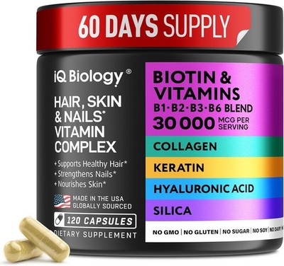 Biotin for Hair Growth Women & Men with Keratin, Collagen Complex 30000 mcg ?V