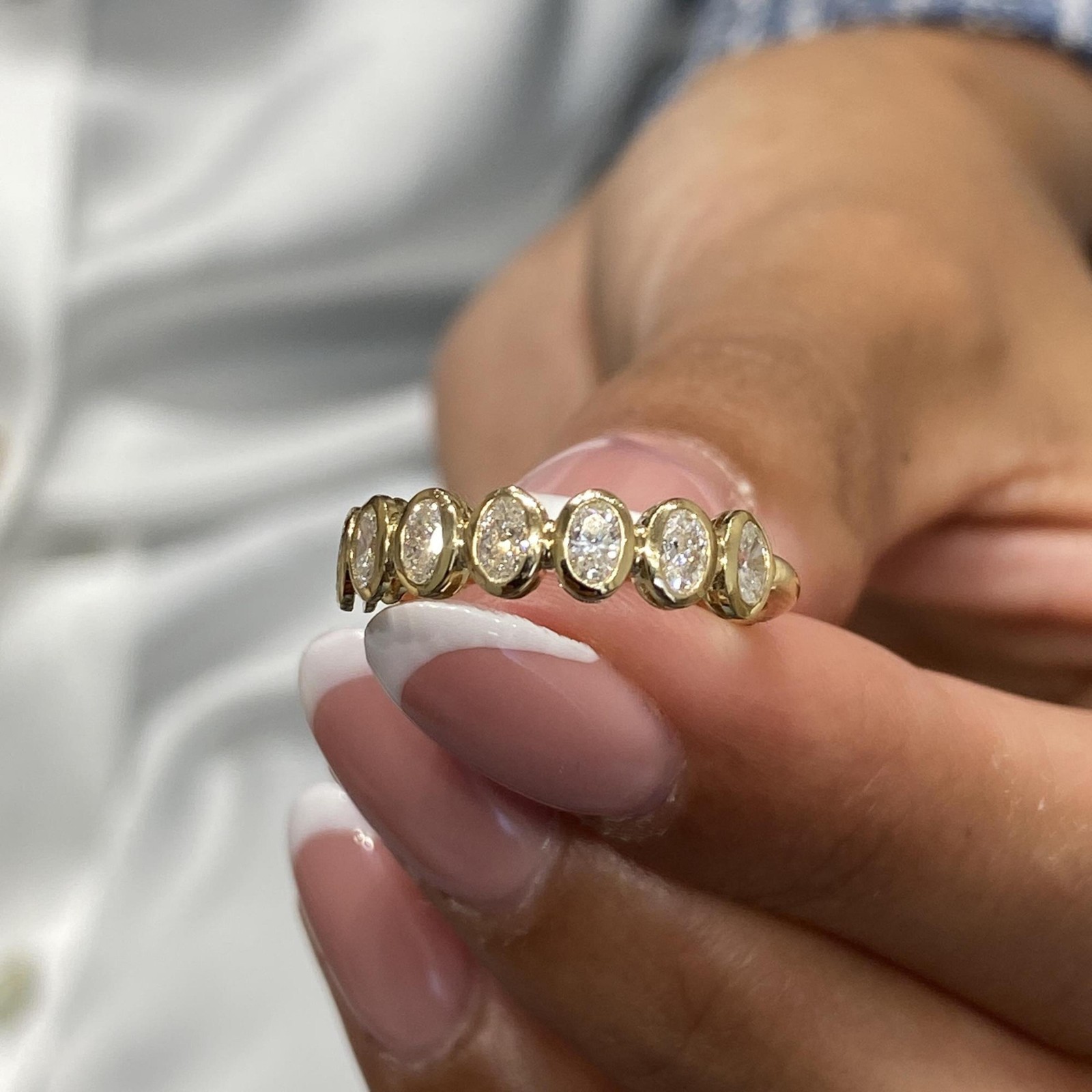 0.6ct TCW Ring Yellow Gold 14K Lab-Grown Diamond F/VS GGL