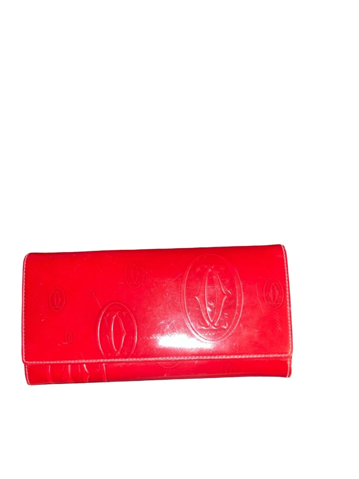 Cartier — Cartier Happy Birthday Red Patent Leather Flap Wallet