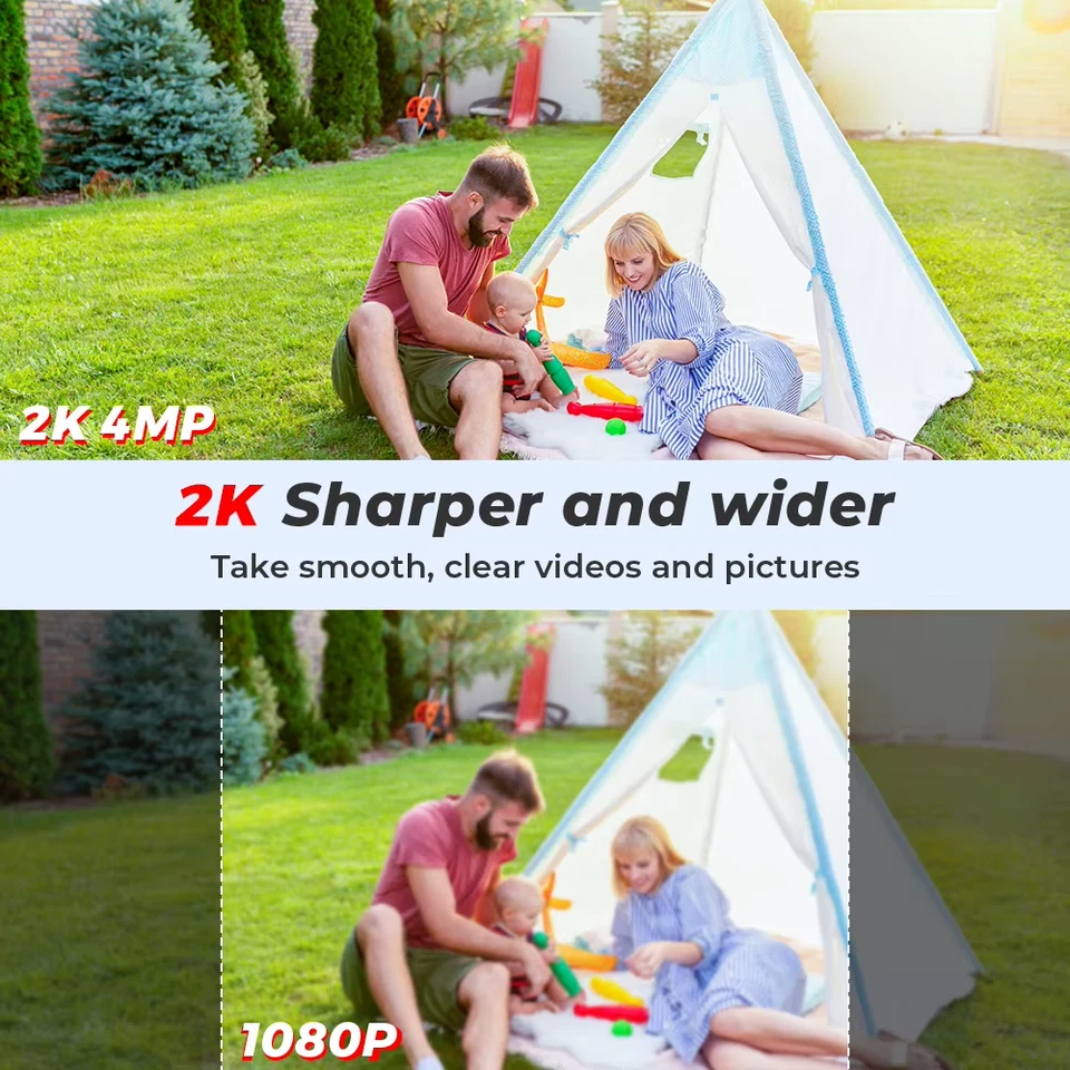 4MP Outdoors Wifi Camera 2K HD Security PTZ IP Camera AI Auto Detect Tracking In - Bild 2 von 4