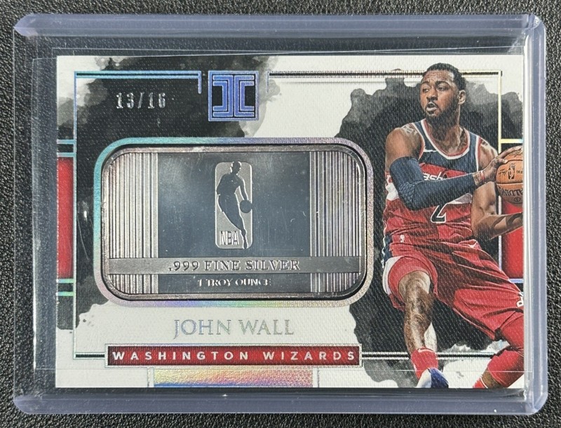 JOHN WALL 2017-18 PANINI IMPECCABLE #34 SILVER BAR NBA LOGO 13/16 WIZARDS