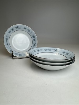4 Noritake Bluecourt 6844 5.5  Dessert Sauce Fruit Bowls Delicate Grape Pattern
