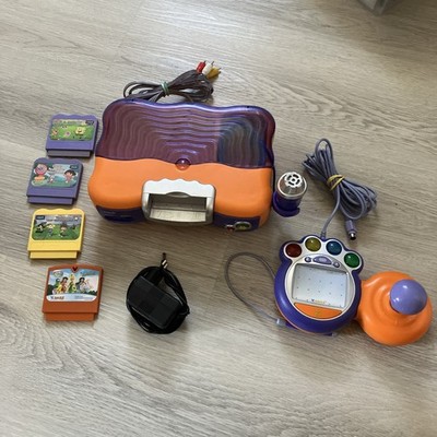 VTECH V Smile Kinder TV Lernsystem Konsole + 4 Spiele + 1 Controller + Mikrofon
