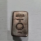 100 Gram Geiger Edelmetalle  .999 Fine Silver Bar Ingot Some Toning/slight