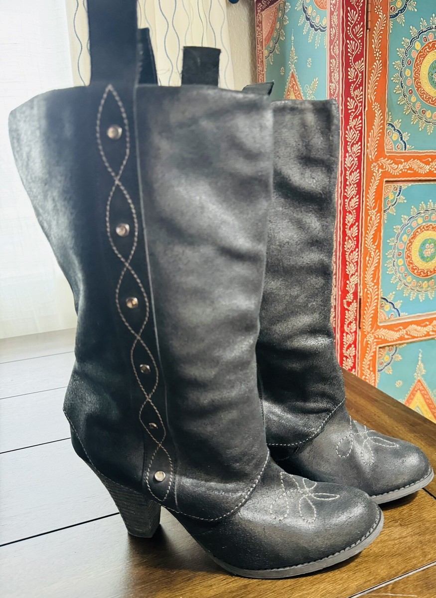 Naughty Monkey Leather Black Womens Boots Size 7.5 s-l400.jpg main image 2