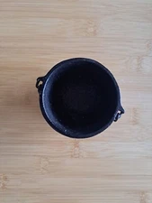 VTG 3 Legged Mini Cast Iron Pot Cauldron With Handle 2.25" x 3"