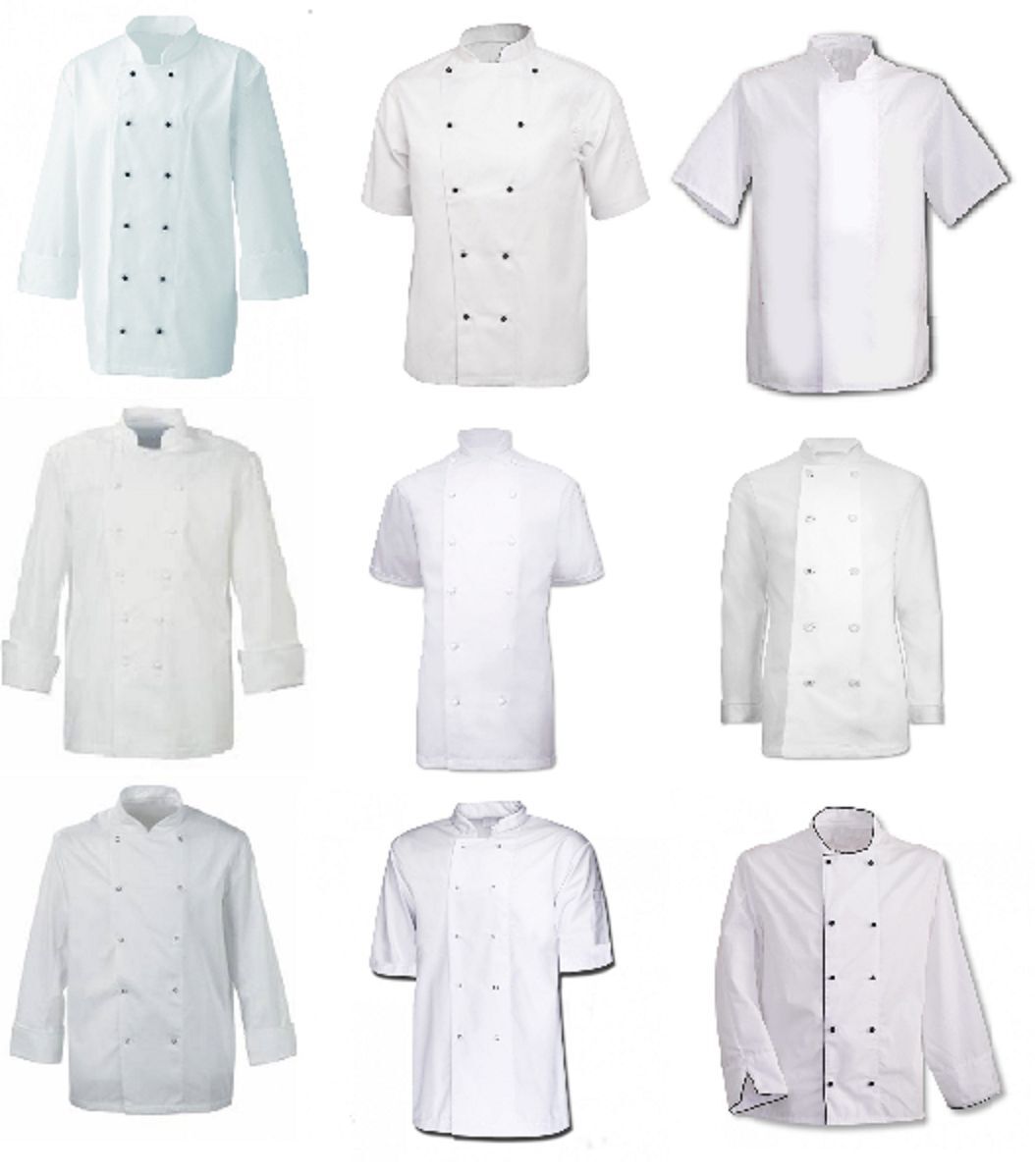 WHITE half CHEFS JACKETS FULL HALF VARIETY STYLES OFFicial OF KITCH SLEEVES