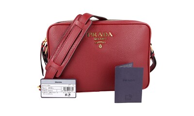 PRADA Leder Schultertasche / Handtasche - Rot Gold - NEU