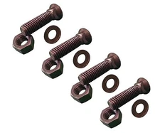 4 -Plow Bolt, Nut, washer Blades/Cutting Edge, 5/8-11x2 1/4 - Grade 8, Dome Head