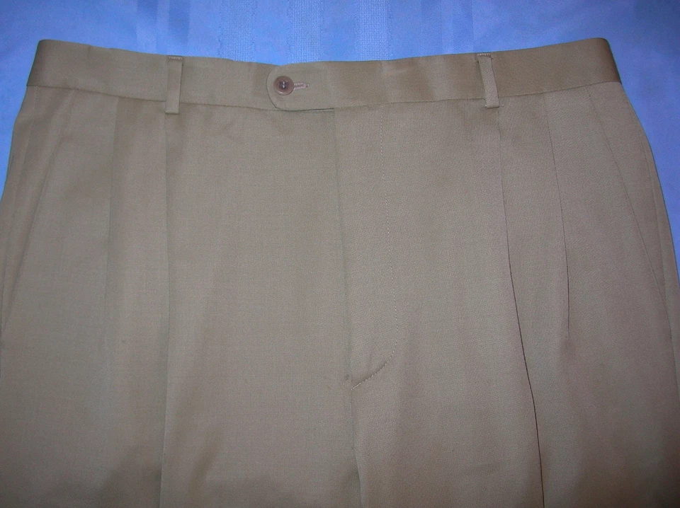   Zanella Bennett Pantalón Lana Oliva Dorado Hecho en Italia 36 x 27 (P3) Foto 3 de 4