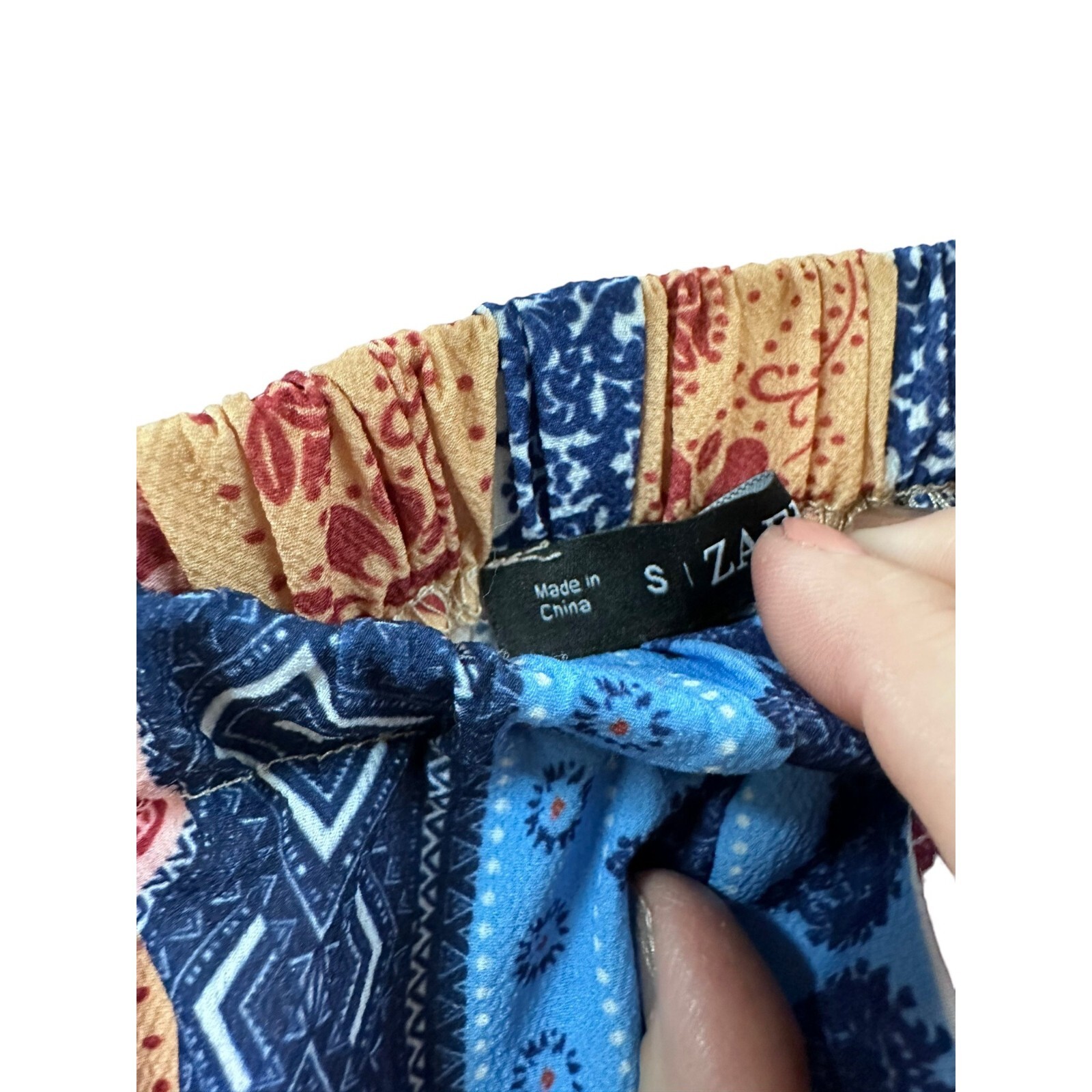 Boho Multi-Pattern Striped Lightweight Shorts sz 4 - image 6