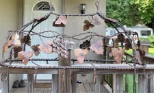 1970’s Custom Crafted Enchanted Wrought Iron Grape Vine Pot Rack.