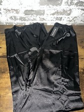 NWT! PrettyLittleThing Tall Black Satin Wide Leg Trouser Pants Size 4