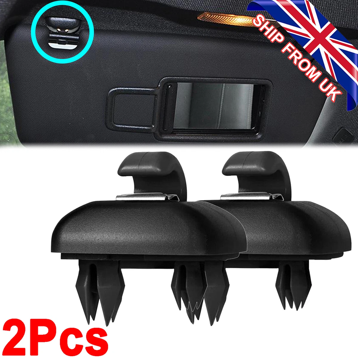 Black Sun Visor Clip Hook Bracket For Audi A3 A4 A5 A7 B6 B7 B8 Q3