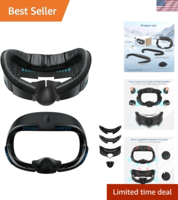 Soft PU Leather and Ice Silk Face Cushion for Oculus Quest 3, Anti-Fog Design