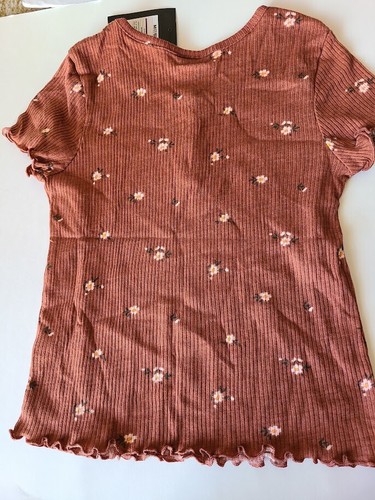 Camiseta Henley marrón de manga corta para niñas clase artística - Imagen 4 de 5