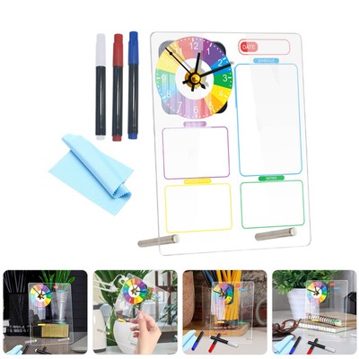  Löschbare Stifte Whiteboard Für Den Schreibtisch Acryl-Desktop-Uhr