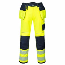 Portwest Hi Vis Holster Pocket Work Trouser | Two Tone Hi Vis Kneepad Trouser