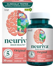 NEURIVA Original Brain Supplement for Memory Focus & Concentration 30ct EXP05/26