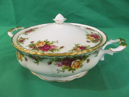 Royal Albert alte Landrosen überzogene Gemüseauflaufschale mit Deckel - Bild 4 von 12