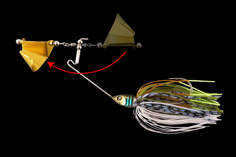 Jackall Swing Arm Buzzbait  GARGLE 3/8 oz # Chart Tail Gill NEW J41 - Image 3