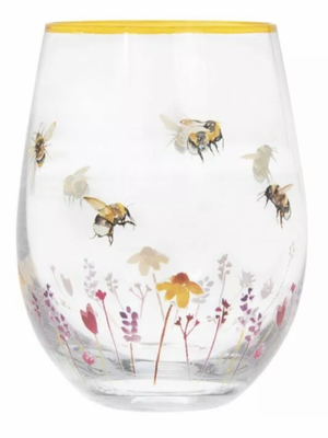 Busy bees bumble bee stemless tumbler gin glass lovely drinking gift