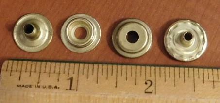 10 sets 9/16" diameter BRASS SNAPS by The Leather Factory