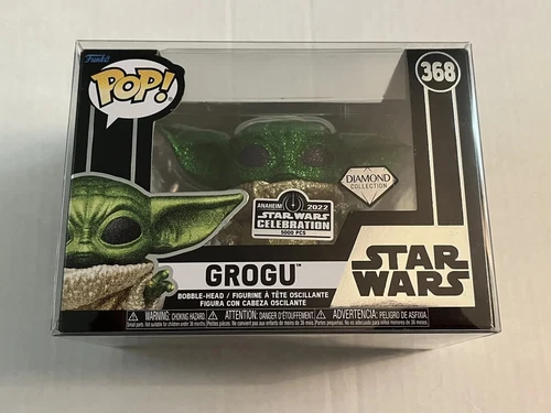 FUNKO POP! STAR WARS CELEBRATION GROGU DIAMOND #368 WITH PROTECTOR