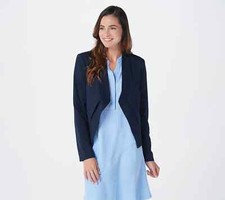 Elizabeth & Clarke Ponte Knit Blazer With Staintech-midnight Navy-reg 16-a368592