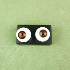Antique glass eyes, brown, eye size 0.86" / 22 mm, doll eyes, 1930s, Germany