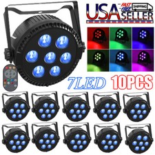 10X 7LED Par Light DMX RGBW Beam Stage Wash Lighting Effect DJ Show Disco Lights