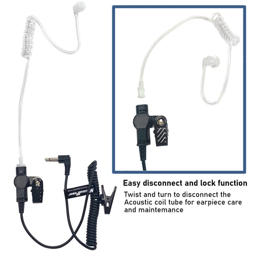 3.5mm Listen Only Acoustic Tube Police Headset Earpiece for Motorola Speaker Mic - Zdjęcie 5 z 7