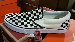 vans checkered shoes slip on