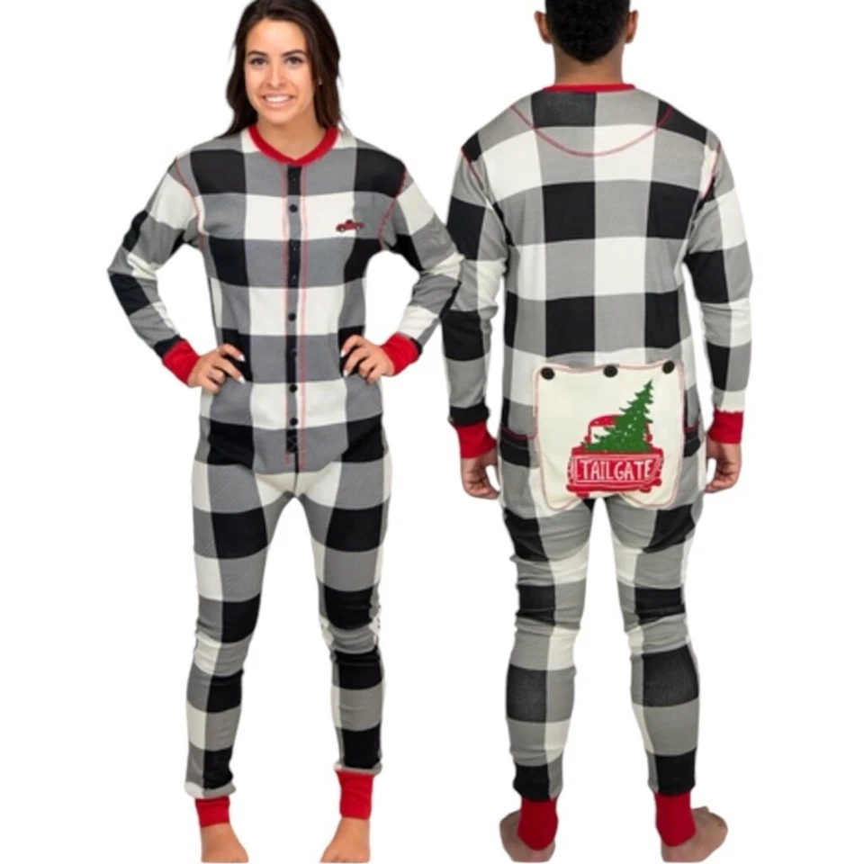 Lazy One Puerta Trasera Unisex Adulto Flapjack Navidad Pijama Long Johns L Foto 2 de 4