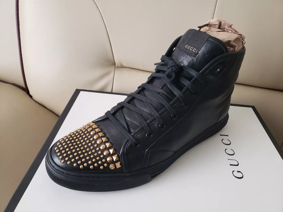 Bangladesh Fejl hensynsfuld Rare GUCCI LUX Glitter Men Black Hi Top Sneaker Leather 10G UK 11G US Ret  $1,600 | eBay