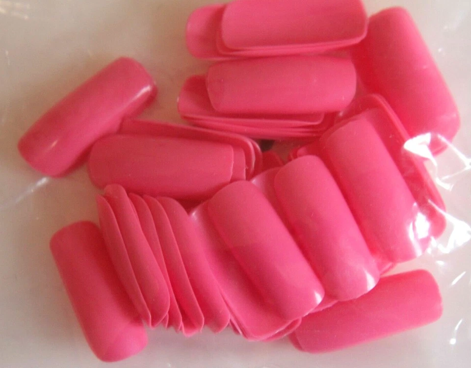 Set 20 100 500 FALSE NAILS Full Cover Glue On Fake Square Tips Natural Coloured - Image 2 of 2