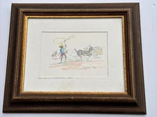 MARJORIE REED DRAWING LISTED FAMOUS WILD MULES BUTTERFILED STAGE STATION RARE