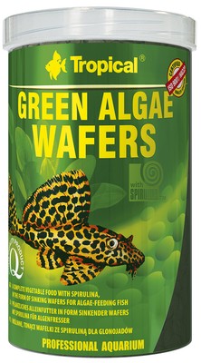Tropical Green Algae Wafer- Fischfutter Vege Chips Spirulina Wafer 1 l