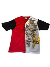 Vintage Star Wars Movie Youth 12/14 Pajama Button Up Shirt RARE Graphic